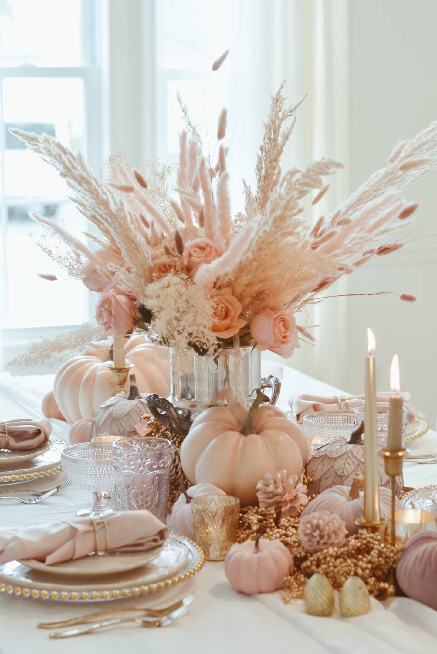 Pastel Thanksgiving Table Decor